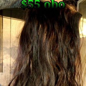 Brown synthetic curly clip in hair extensions